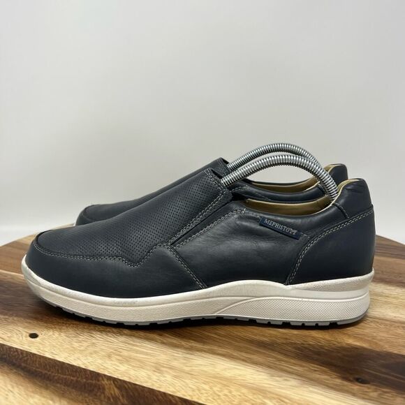 Mephisto Valter Slip On Leather Shoes Dark Navy Men’s Size 8 - Picture 4 of 11